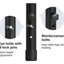 Matbord>4 st Justerbara Bordsbenshöjare 20 cm Svarta Bordsbensförlängningar