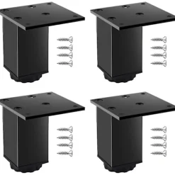 Stolar>4 st justerbara möbelben i aluminiumlegering, fyrkantiga rörersättningsben