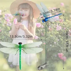 Småbord>12 st Konstgjorda trollsländeklämmor för utomhusbruk 3D Trollsländedekor Trädgårdsarbete, 3D Trollslända Trädgårdsdekorativa klämmor [DB] Som Visas