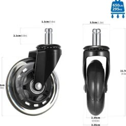 Kontorsmöbler>5 st kontorsstolshjul Diameter 75mm Universalhjul - XF17-