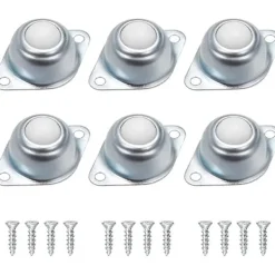 unbranded Pallar>6 st kullagerhjul, transportlager möbelrullar, platta kullagerrullar, enkla att installera lågljudande rullande kulor, med 12 sortimentsskruvar