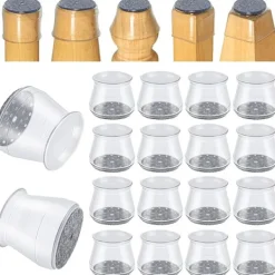 Stolar>16 st möbelbensskydd för trägolv, silikonfiltfötter halkfria, fritt rörliga bordsbensöverdrag, pallbenskydd