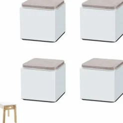 Sängar>4 st möbelhöjare, sängbenshöjare, sänghöjare, stålmöbelhöjare, för soffbord, skåp, soffor, möbler, sidobord (vit), 60X52mm