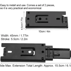 Skåp>2 st möbelstyrningsskena minikorta lådskenor full förlängning köksskåpsbeslag 4 tum