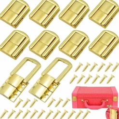 Kistor & Koffertar>10 st metallkoffertlås med skruvhasp metallresväs lås stängning växelspänne växelspänne låda spänne växelspänne för smyckeskrin trälåda,