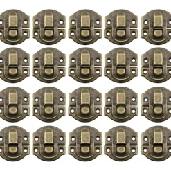 Kistor & Koffertar>20 st metallspänne lås hasp vintage låda dörr skal bröst järn set antika låda spärr för dekorativa träsmycken skåp (brons)