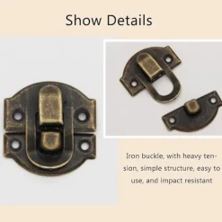 Kistor & Koffertar>20 st metallspänne lås hasp vintage låda dörr skal bröst järn set antika låda spärr för dekorativa träsmycken skåp (brons)