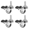 Småbord>4 st Mini Små Hjul 1 Tum M8X15Mm Tpe Tysta Hjul Med Broms Universalhjul För Möbler