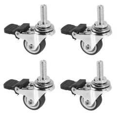 Småbord>4 st Mini Små Hjul 1 Tum M8X15Mm Tpe Tysta Hjul Med Broms Universalhjul För Möbler
