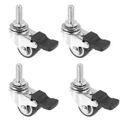 Småbord>4 st Mini Små Hjul 1 Tum M8X15Mm Tpe Tysta Hjul Med Broms Universalhjul För Möbler