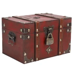 Kistor & Koffertar>1 st Retro Skattkista med Lås Vintage Trä Förvaringslåda Myror