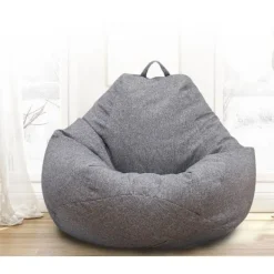 Sittsäckar>2 st Serie Lazy Soffa Överdrag Ostoppad Linne Recliner Säte Säckstol Puff Soffa Tatami Överdrag Grå