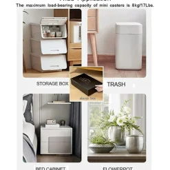 Kistor & Koffertar>16 st självhäftande hjul för förvaringslådor 360 graders rotation rostfritt stål rullar B