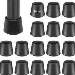 Stolar>16 st stolsbenskydd för att skydda dina golv och möbler, 16*24 mm, svart