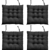 Stolar>4 st Stolsdynor för Matsalar 40 x 40 cm Bekväma Stolsdynor, Köksstolsdynor med Snören Svart