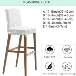 Stolar>4 st stolsöverdrag med hög rygg, rutig jacquard, hudfärgad - vit, stretchigt stolsöverdrag i ett stycke, modernt och hållbart, lämpligt för hem, hotell och restaurang | Fyndiq