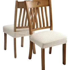 Stolar>4 st Stretch Jacquard Stolskydd Avtagbara och Tvättsbara (med Ba