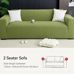 Soffor>1 st Stretchigt All-Over Sofföverdrag, Halkfritt, Djurvänligt, Maskintvättbart, Modern Jacquarddesign för Kontor & Vardagsrumsinredning, Grön, Kontorsdekor | Fyndiq