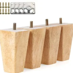 Småbord>4 st Trä Möbelben 10cm Sängskåpsben med Monteringsplatta