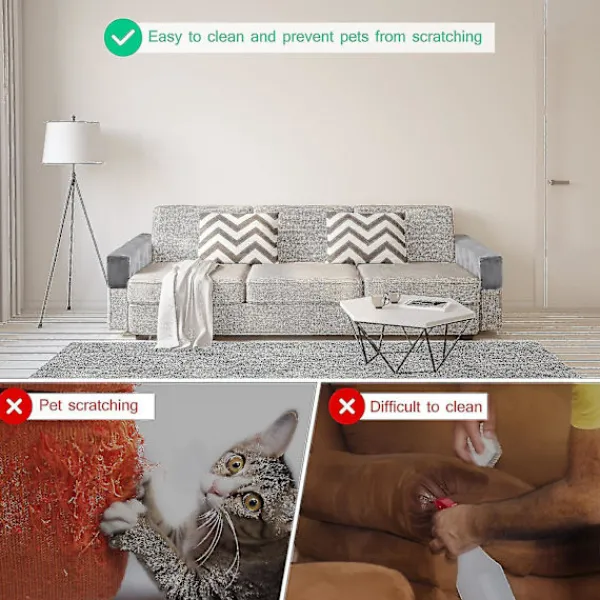 DMstore Soffor>2 st Universal Soffa Armstödsöverdrag Elastiskt Armstödsskydd Enfärgad Armstödsskyddstyg (grå)BY