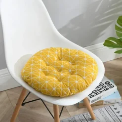 Stolar>2 st Vadderade Stolsdynor Stolsdynor Runda Matstolar Trädgård Kök Kontor Stolsdynor (gul)