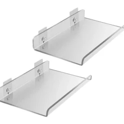 Hyllor>2 st väggmonterade flytande vägghyllor i akryl 20 cm x 15 cm