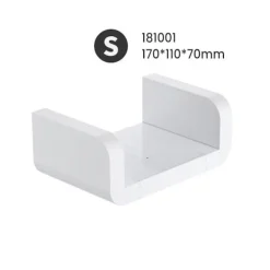 Hyllor>2 st Väggmonterade plasthyllor, vit flytande hylla 17/32 cm, vit vägghylla, ingen borrning, kompatibel badrum kök