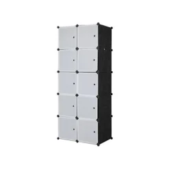 Skåp>10 st vita stapelbara kubförvaringshyllor med svarta paneler
