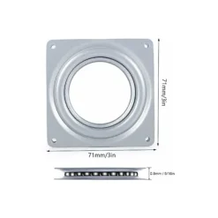 Balkongmöbler>4 st Vridbar skivspelarlagerplatta 360 graders fyrkantig vridbar kullager för display och möbler Kök TV-stativ