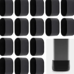 Stolar>16 st 40x20mm svarta stolsbensskydd, stolsbenskydd, golvskydd