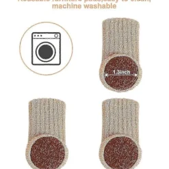 Stolar>24 stolar strumpor, halkfria stickade högelastiska möbelbensstrumpor, golvskydd svarta