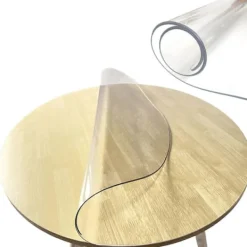 Matbord>5 Storlekar Klar Pvc Bordsduk Skydd Rund Pvc Duk 2.0mm Tjock Skrivbordsunderlägg Vattentät Vinyl Bordskydd-Perfet 90cm