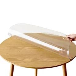 Matbord>5 Storlekar Klar Pvc Bordsduk Skydd Rund Pvc Duk 2.0mm Tjock Skrivbordsunderlägg Vattentät Vinyl Bordskydd-Perfet 90cm