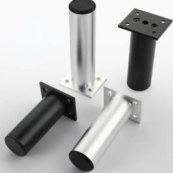 Stolar>4 st/set Metallben Möbelben SVARTA 6 CM 6cm