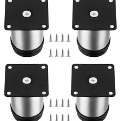 DAO Småbord>4 Stycken Justerbara Möbelben, Justerbart Bordsben i Metall, Köksmöbelben, Möbelben Skåp Hyllor Bord Rostfritt [DB]