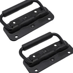 Kistor & Koffertar>4 stycken lådhandtag, hopfällbart handtag i metall, svart lådhandtag, fjäderhandtag, ersättningshandtag för verktygslåda eller förvaringslåda