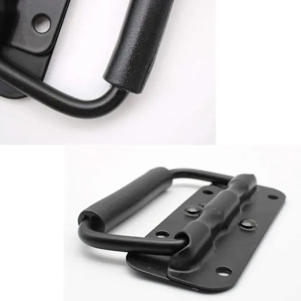 Kistor & Koffertar>4 stycken lådhandtag, hopfällbart handtag i metall, svart lådhandtag, fjäderhandtag, ersättningshandtag för verktygslåda eller förvaringslåda