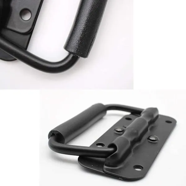 Kistor & Koffertar>4 stycken lådhandtag, hopfällbart handtag i metall, svart lådhandtag, fjäderhandtag, ersättningshandtag för verktygslåda eller förvaringslåda