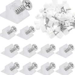 Kistor & Koffertar>80 stycken lådstagningsförstärkningar, lådstabilisatorer, hörn i plast med skruvar, för skåp, lådor (vita)