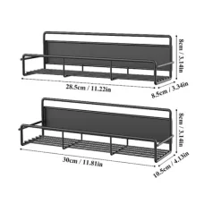 Hyllor>(2 stycken) Magnetisk kylskåpshylla, magnetiskt kryddställ för kylskåp (Svart)