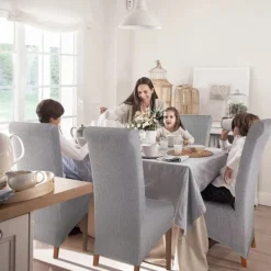 Stolar>4 stycken matstolsöverdrag Jacquard stretch avtagar tvättar