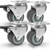 Balkongmöbler>4 Svängbara Hjul för Möbler 400KG 50mm med Broms och Utan Broms Industriella Transporthjul