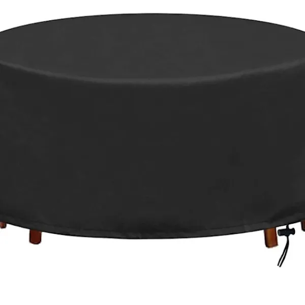 9484896357638 Sittpuffar>128 x 71 cm runt trädgårdsbordsskydd, vattentätt trädgårdsmöbelskydd, 210D Oxford-tyg runt utomhusbordsskydd