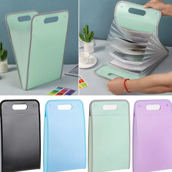 Kontorsmöbler>A4 Enfärgad dragspelsmapp Dokumentmapp Plast Bärbar lila