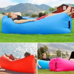 Sittsäckar>Air Bean uppblåsbar liggstol/liggsäck för strand, trädgård eller festival Svart