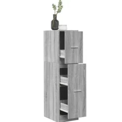 vidaXL Skåp>Apoteksskåp grå sonoma 30x41x118 cm konstruerat trä