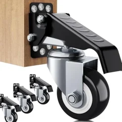 Kontorsmöbler>Arbetsbänks hjulsats, 300 kg kapacitet, 4 kraftiga teleskopiska arbetsbänkshjul, stålkonstruktion polyuretanhjul