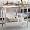vidaXL Matbord>Arbetsbord 110x55x85 cm rostfritt stål