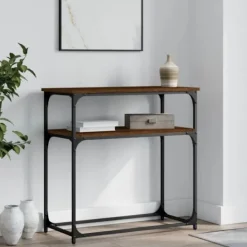 vidaXL Småbord>Avlastningsbord brun ek 75x35,5x75 cm konstruerat trä