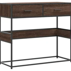 vidaXL Småbord>Avlastningsbord brun ek 90x35x80 cm konstruerat trä
